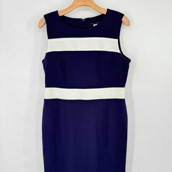 Tommy Hilfiger Women's Sleeveless Sheath Dress Navy White Stripe Size 12 - Picture 6 of 10